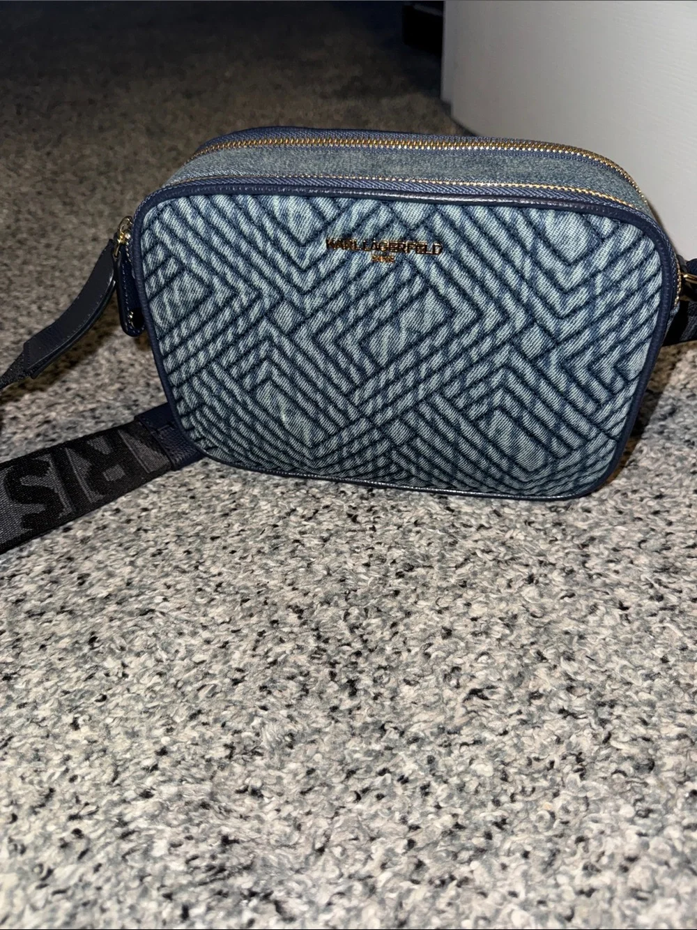 Karl Lagerfeld Denim Crossbody Camera Bag